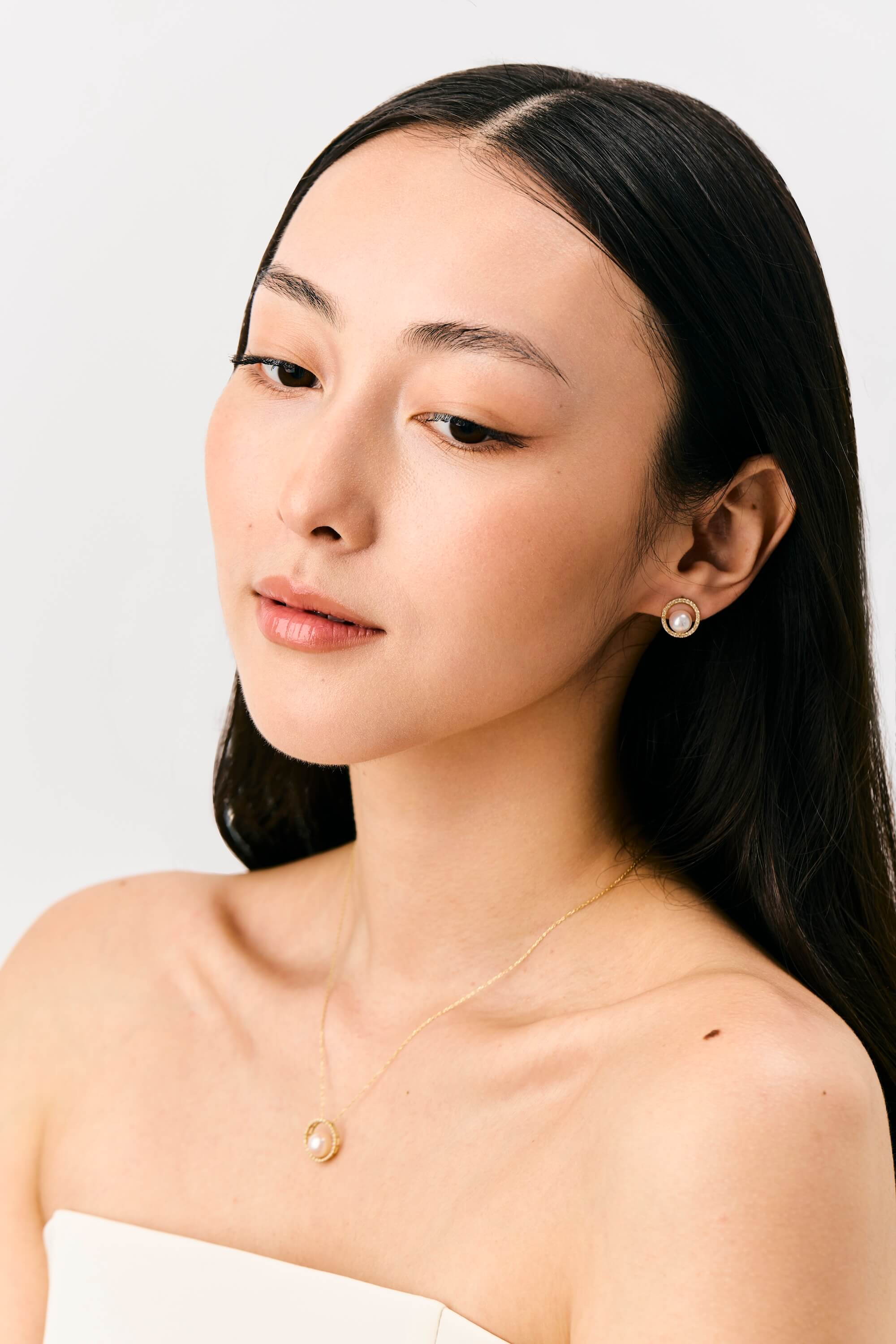 Luna Earrings Natural Diamonds & Akoya Pearls