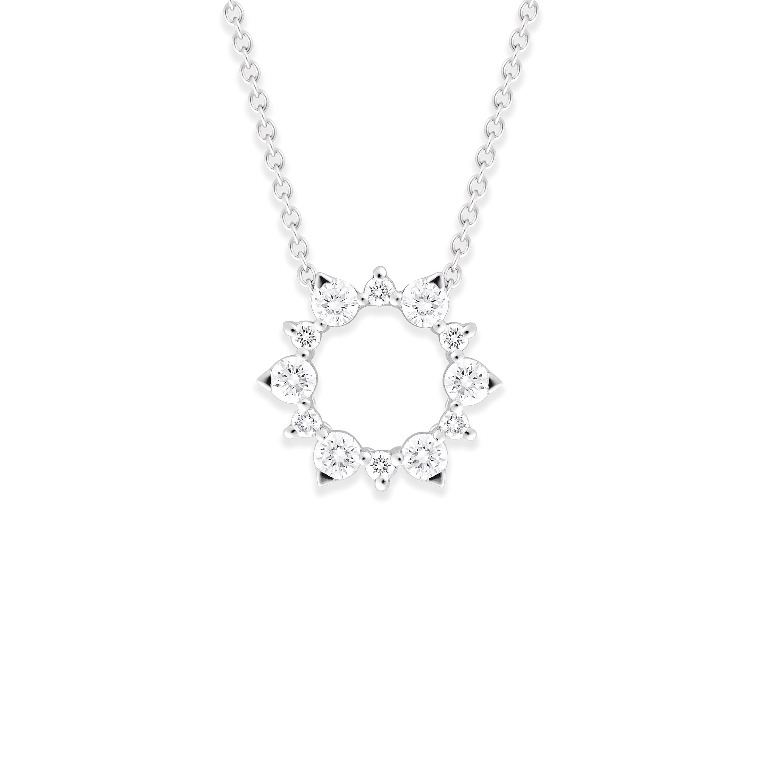 Circle Diamond Pendant Necklace