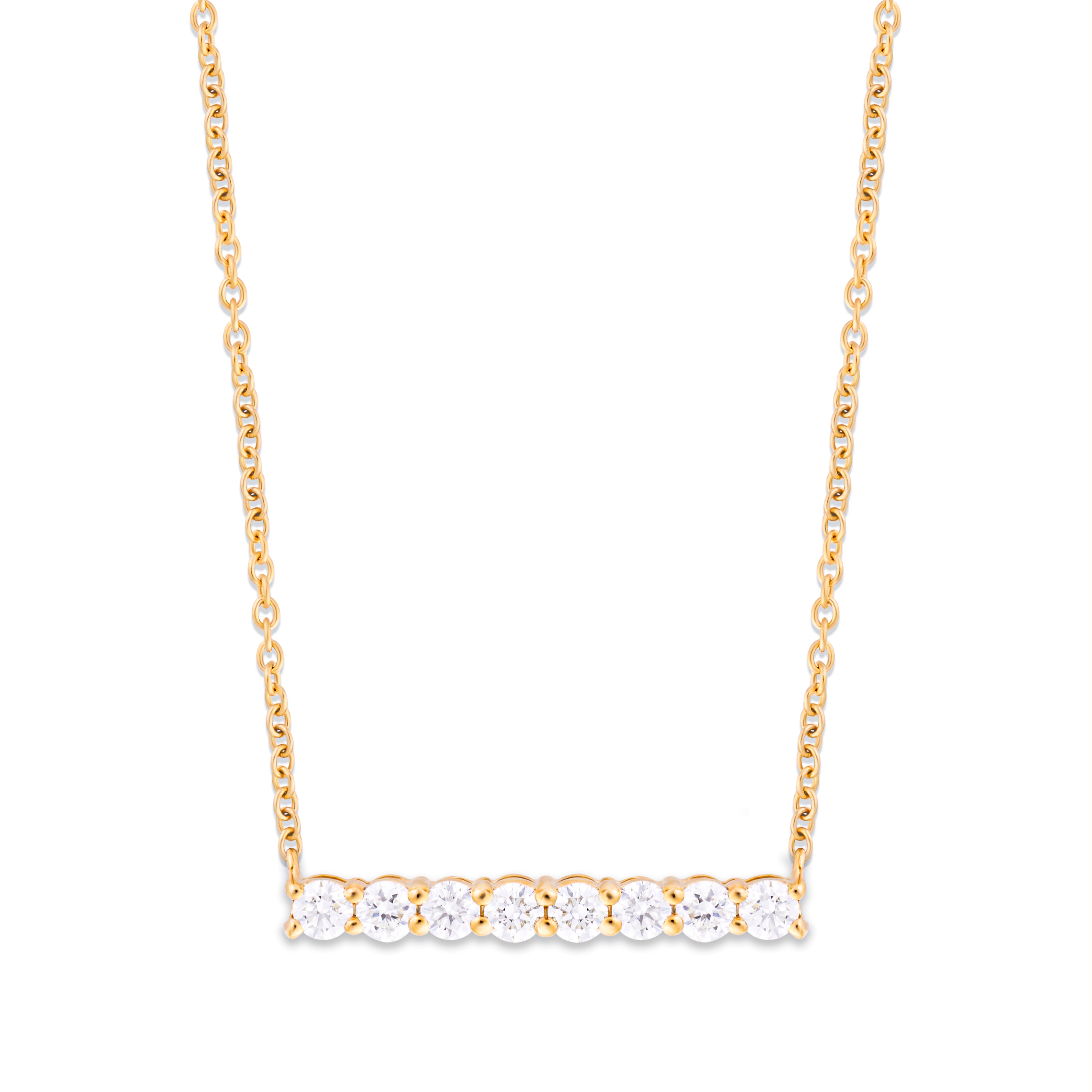 Diamond Bar Necklace - White/Yellow Gold