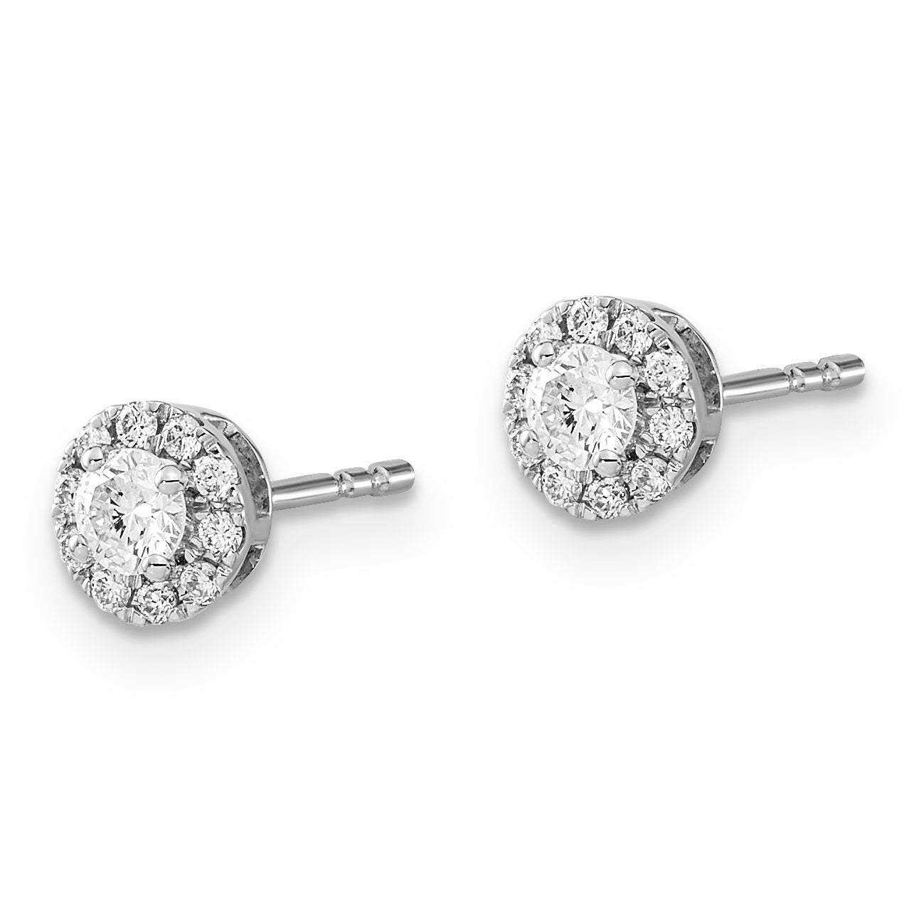 Dainty Diamond Halo Earrings 0.33 crt
