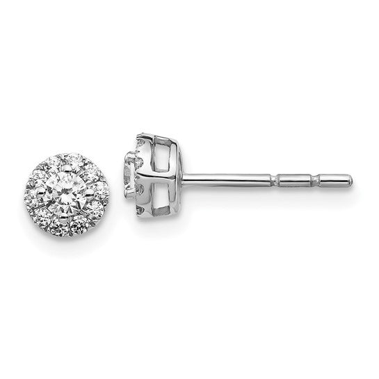 Dainty Diamond Halo Earrings 0.33 crt
