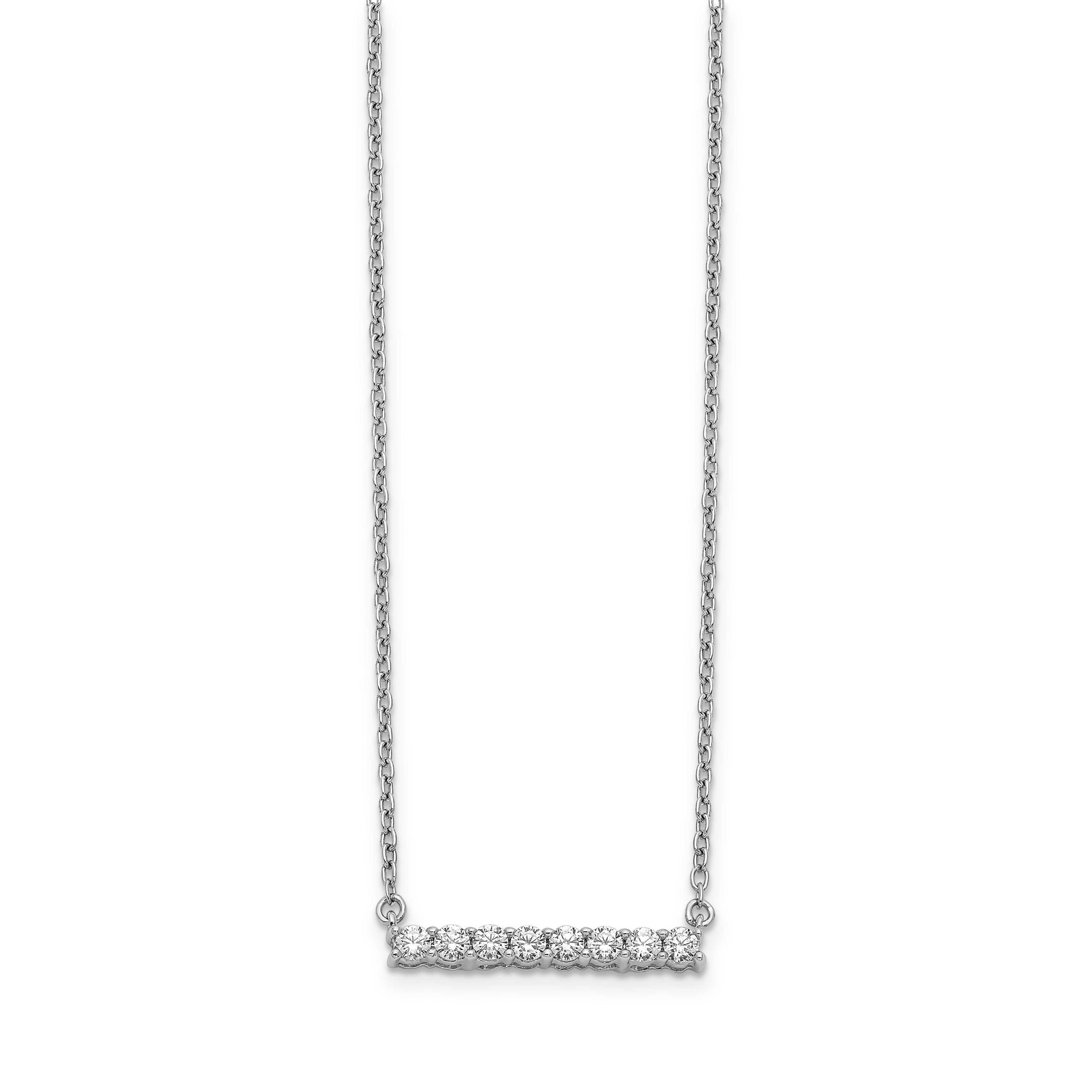 Diamond Bar Necklace - White/Yellow Gold