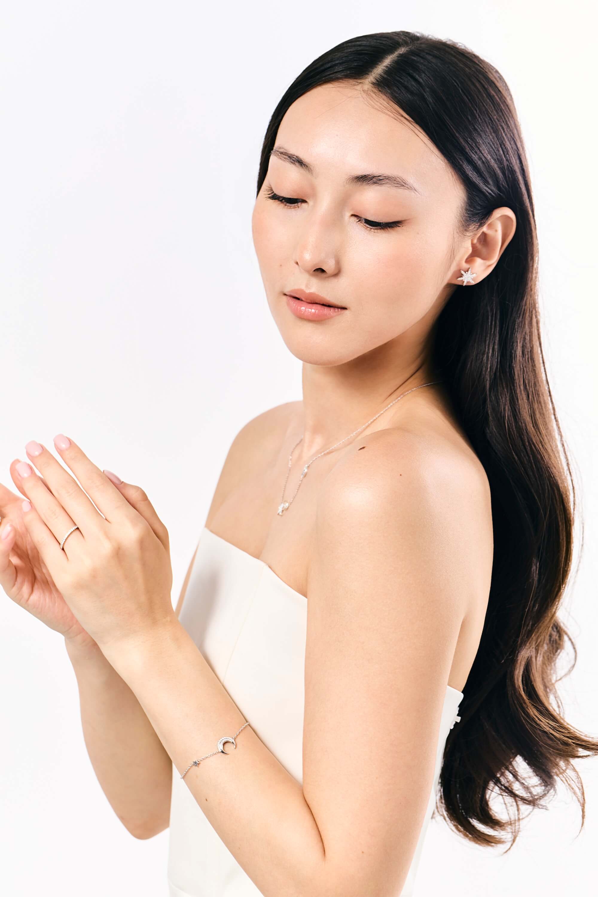 Moon & Star Diamond Sapphire Bracelet