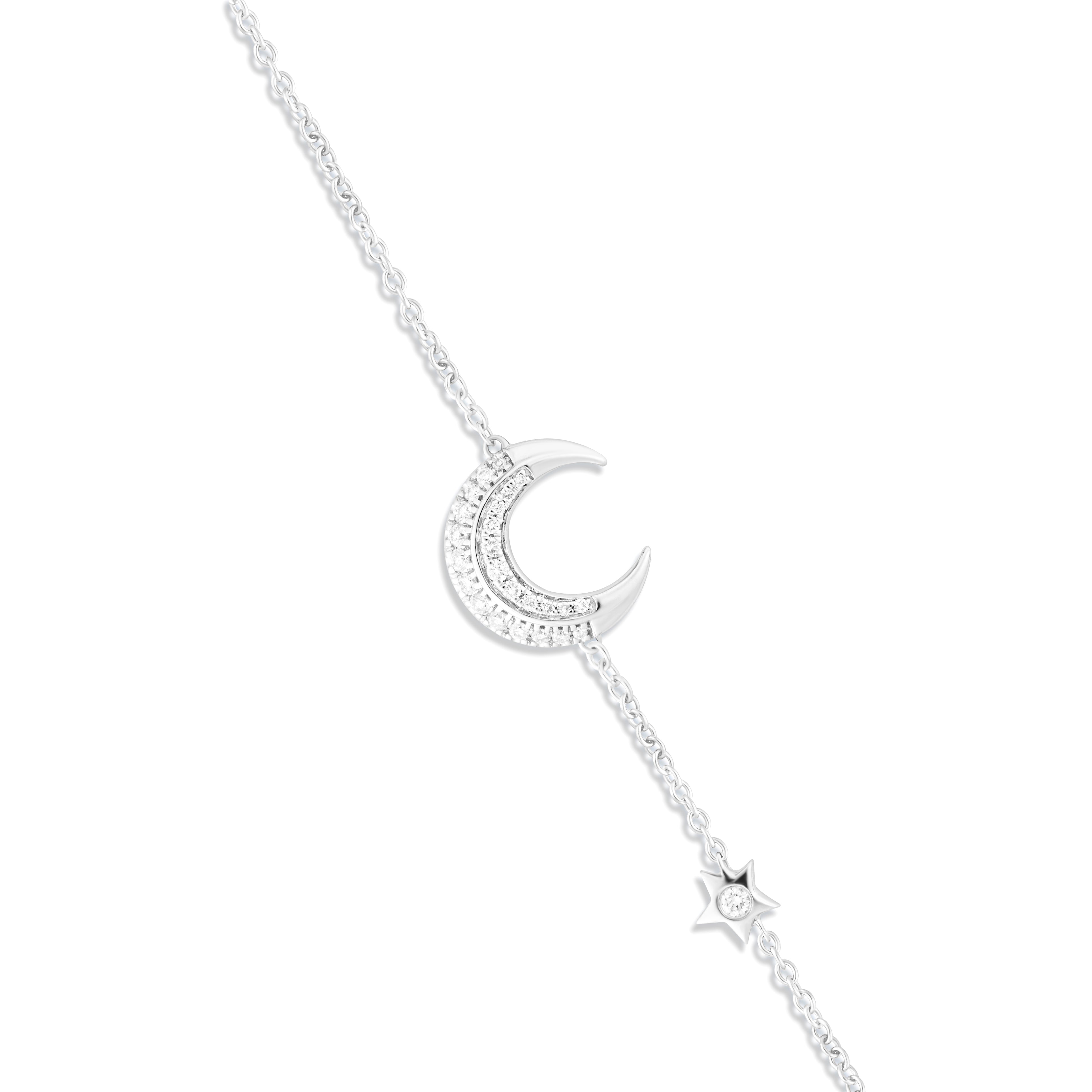 Moon & Star Diamond Sapphire Bracelet