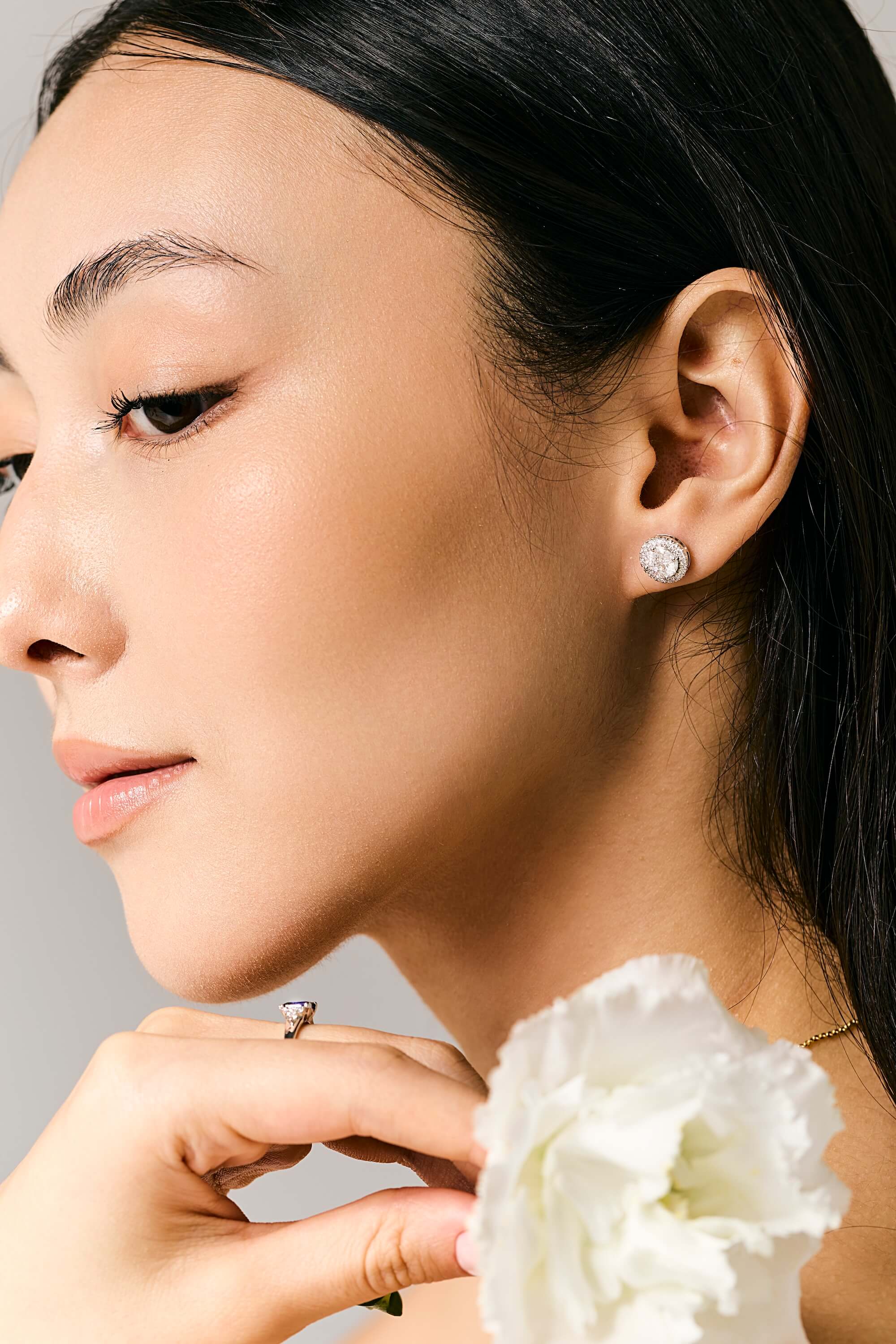 Diamond Halo Earrings 1 crt