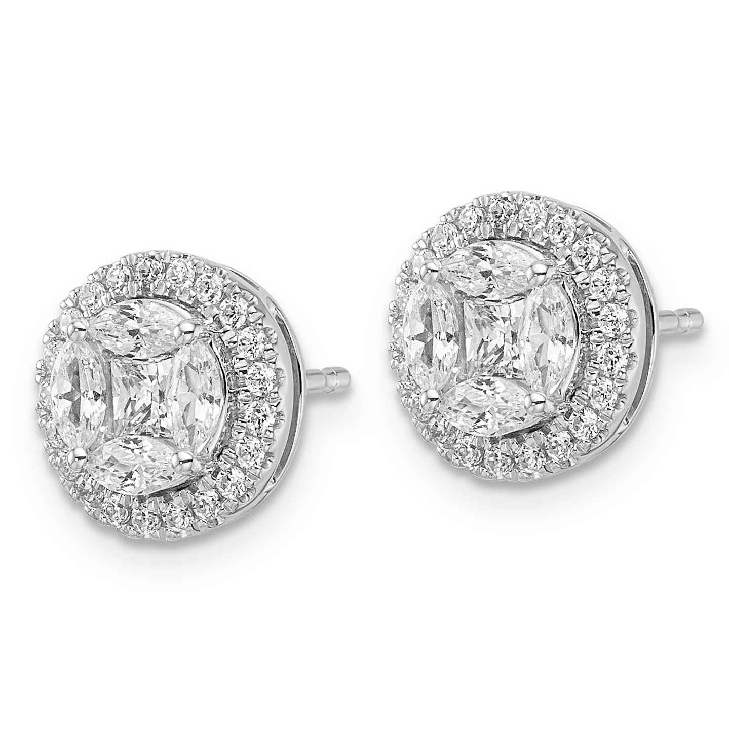 Diamond Halo Earrings 1 crt