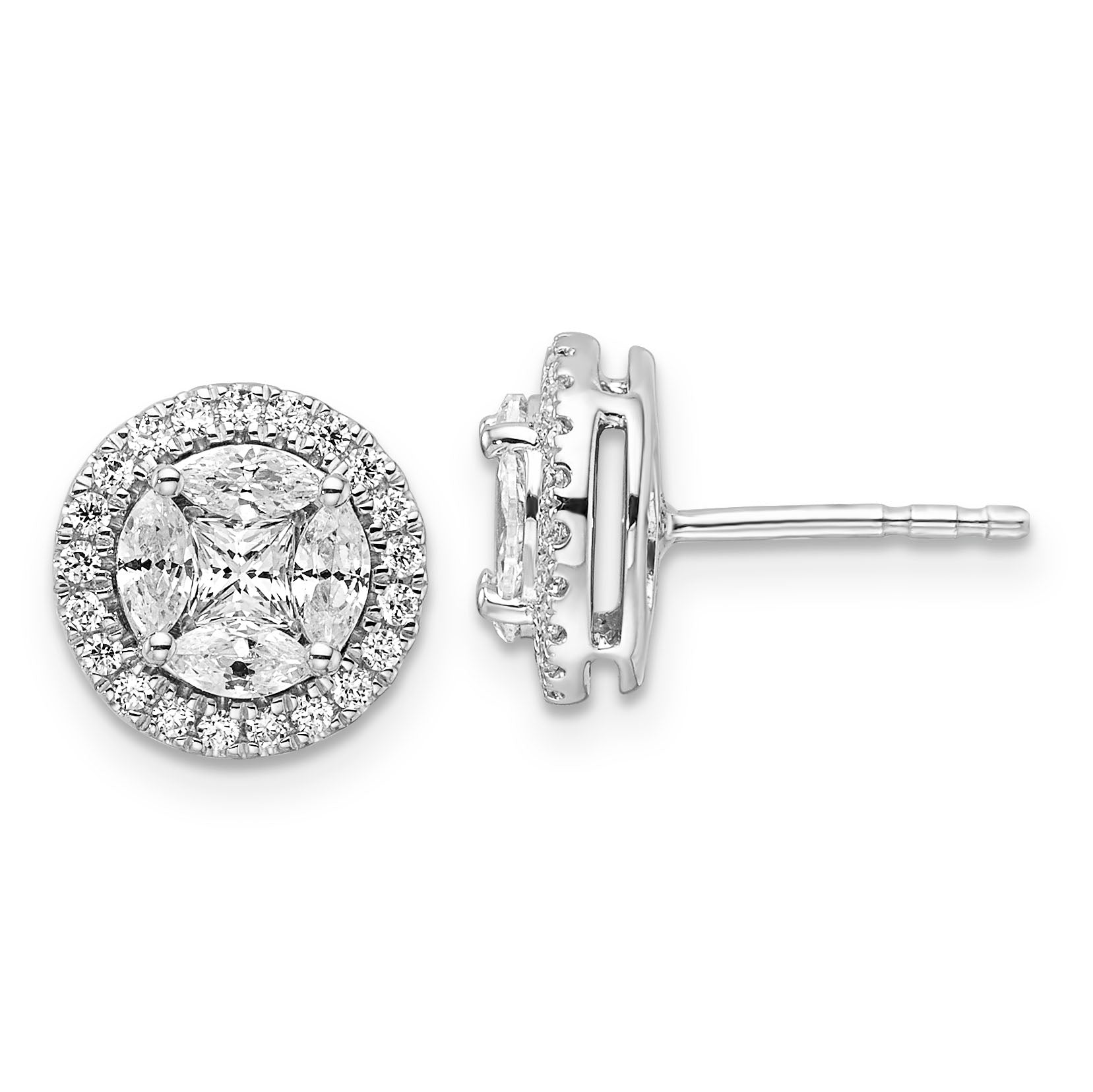 Diamond Halo Earrings 1 crt