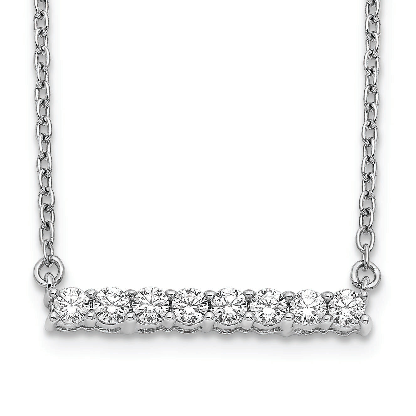 Diamond Bar Necklace - White/Yellow Gold