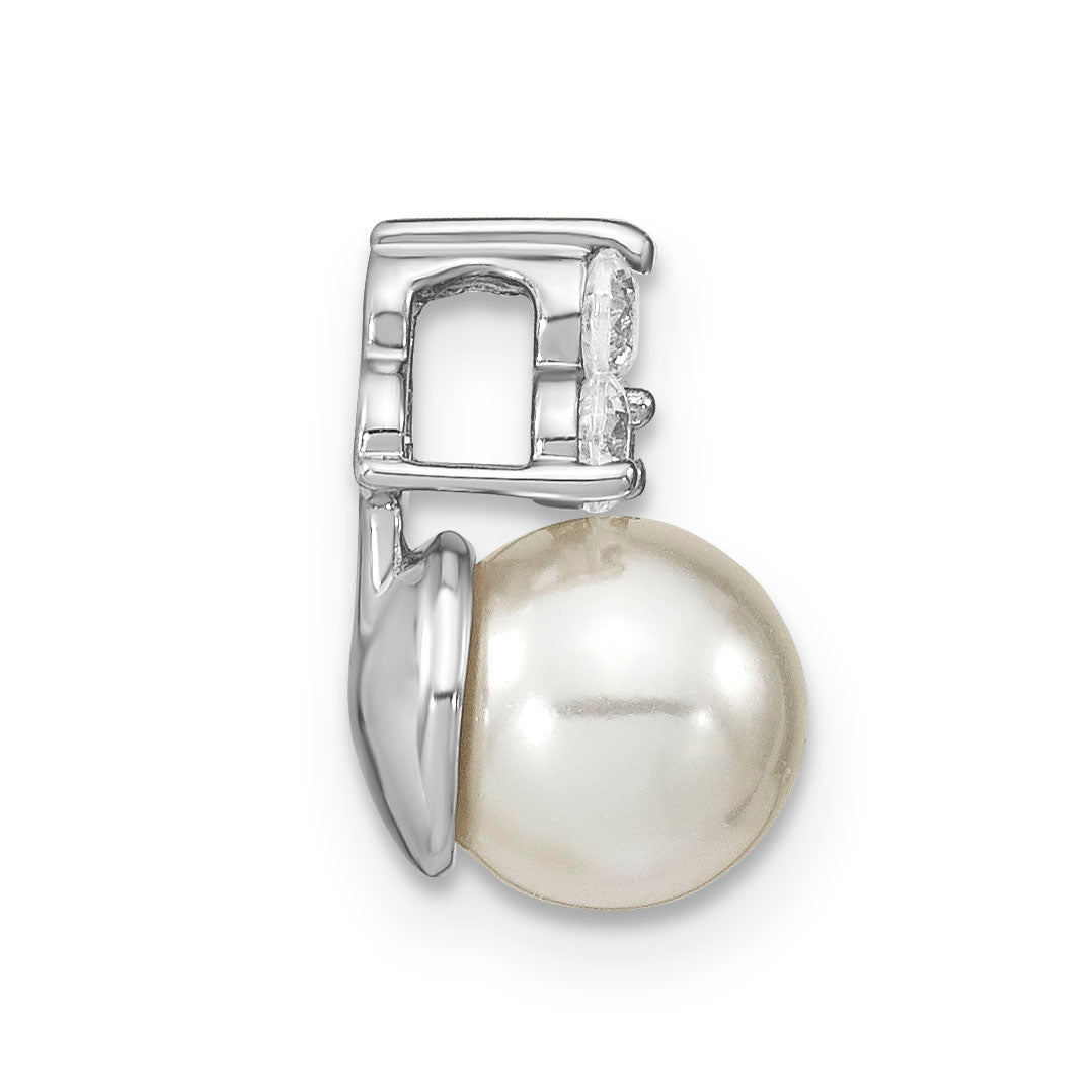 Pearl Diamond Pendant Necklace