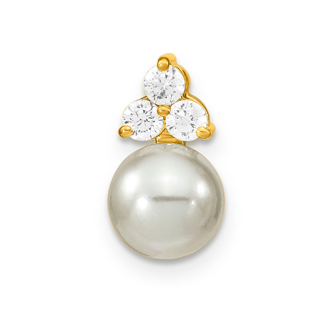 Pearl Diamond Pendant Necklace