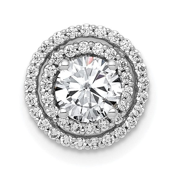 Diamond Double Halo Pendant Necklace